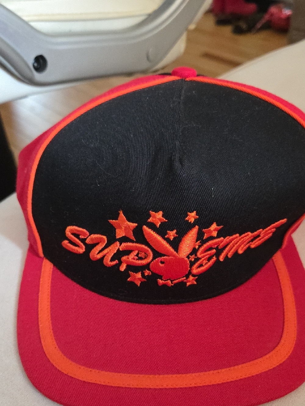 Supreme Bunny Black And Red Snap Back